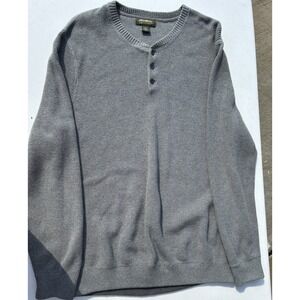 eddie bauer gray sweater long sleeve mens XXL 2XL TALL
